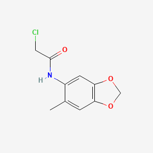 molecular formula C10H10ClNO3 B6646137 2-chloro-N-(6-methyl-1,3-benzodioxol-5-yl)acetamide 