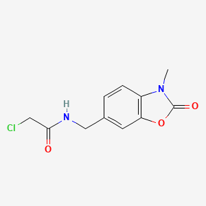 molecular formula C11H11ClN2O3 B6646148 2-chloro-N-[(3-methyl-2-oxo-1,3-benzoxazol-6-yl)methyl]acetamide 