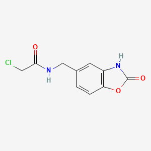 molecular formula C10H9ClN2O3 B6646155 2-chloro-N-[(2-oxo-3H-1,3-benzoxazol-5-yl)methyl]acetamide 