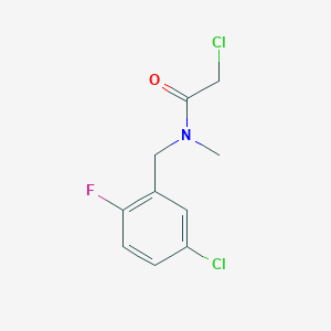 molecular formula C10H10Cl2FNO B6646170 2-chloro-N-[(5-chloro-2-fluorophenyl)methyl]-N-methylacetamide 