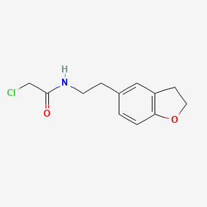 molecular formula C12H14ClNO2 B6646191 2-chloro-N-[2-(2,3-dihydro-1-benzofuran-5-yl)ethyl]acetamide 
