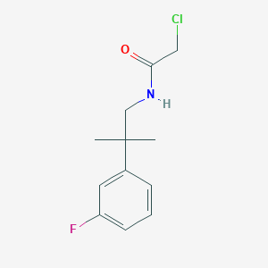 molecular formula C12H15ClFNO B6646207 2-chloro-N-[2-(3-fluorophenyl)-2-methylpropyl]acetamide 