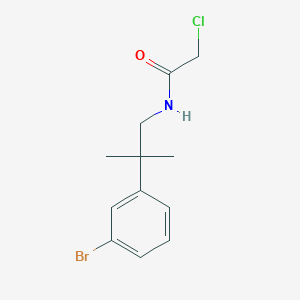 molecular formula C12H15BrClNO B6646215 N-[2-(3-bromophenyl)-2-methylpropyl]-2-chloroacetamide 