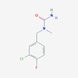 molecular formula C9H10ClFN2O B6646229 1-[(3-Chloro-4-fluorophenyl)methyl]-1-methylurea 