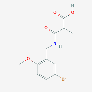 molecular formula C12H14BrNO4 B6646231 3-[(5-Bromo-2-methoxyphenyl)methylamino]-2-methyl-3-oxopropanoic acid 