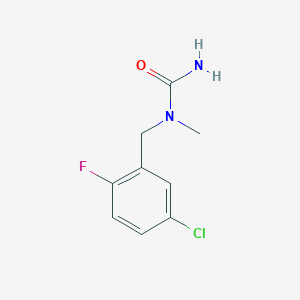 molecular formula C9H10ClFN2O B6646235 1-[(5-Chloro-2-fluorophenyl)methyl]-1-methylurea 