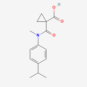molecular formula C15H19NO3 B6646240 1-[Methyl-(4-propan-2-ylphenyl)carbamoyl]cyclopropane-1-carboxylic acid 