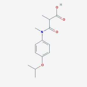 molecular formula C14H19NO4 B6646244 2-methyl-3-(N-methyl-4-propan-2-yloxyanilino)-3-oxopropanoic acid 