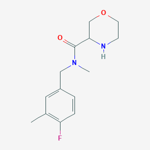 molecular formula C14H19FN2O2 B6646250 N-[(4-fluoro-3-methylphenyl)methyl]-N-methylmorpholine-3-carboxamide 