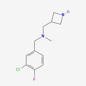 molecular formula C12H16ClFN2 B6646267 1-(azetidin-3-yl)-N-[(3-chloro-4-fluorophenyl)methyl]-N-methylmethanamine 