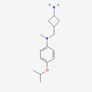 molecular formula C15H24N2O B6646274 N-[(3-aminocyclobutyl)methyl]-N-methyl-4-propan-2-yloxyaniline 