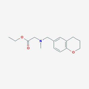 molecular formula C15H21NO3 B6646294 ethyl 2-[3,4-dihydro-2H-chromen-6-ylmethyl(methyl)amino]acetate 