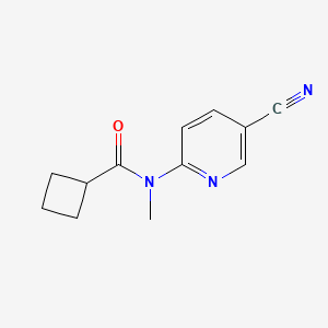 molecular formula C12H13N3O B6646302 N-(5-cyanopyridin-2-yl)-N-methylcyclobutanecarboxamide 