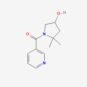molecular formula C12H16N2O2 B6646331 (4-Hydroxy-2,2-dimethylpyrrolidin-1-yl)-pyridin-3-ylmethanone 