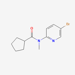 molecular formula C12H15BrN2O B6646332 N-(5-bromopyridin-2-yl)-N-methylcyclopentanecarboxamide 