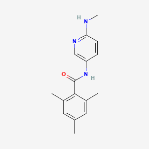 molecular formula C16H19N3O B6646341 2,4,6-trimethyl-N-[6-(methylamino)pyridin-3-yl]benzamide 