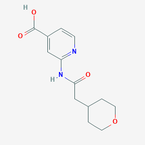 molecular formula C13H16N2O4 B6646356 2-[[2-(Oxan-4-yl)acetyl]amino]pyridine-4-carboxylic acid 