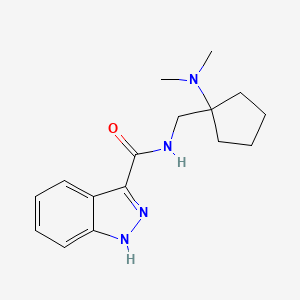 molecular formula C16H22N4O B6646360 N-[[1-(dimethylamino)cyclopentyl]methyl]-1H-indazole-3-carboxamide 