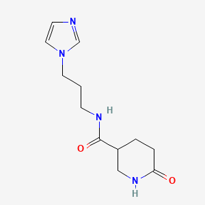 molecular formula C12H18N4O2 B6646363 N-(3-imidazol-1-ylpropyl)-6-oxopiperidine-3-carboxamide 