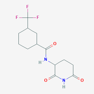 molecular formula C13H17F3N2O3 B6646366 N-(2,6-dioxopiperidin-3-yl)-3-(trifluoromethyl)cyclohexane-1-carboxamide 