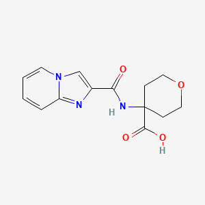 molecular formula C14H15N3O4 B6646381 4-(Imidazo[1,2-a]pyridine-2-carbonylamino)oxane-4-carboxylic acid 
