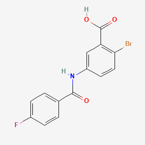 molecular formula C14H9BrFNO3 B6646397 2-Bromo-5-[(4-fluorobenzoyl)amino]benzoic acid 