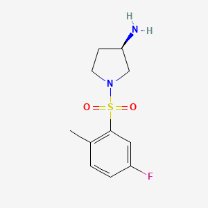 molecular formula C11H15FN2O2S B6646406 (3R)-1-(5-fluoro-2-methylphenyl)sulfonylpyrrolidin-3-amine 