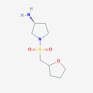 molecular formula C9H18N2O3S B6646412 (3R)-1-(oxolan-2-ylmethylsulfonyl)pyrrolidin-3-amine 