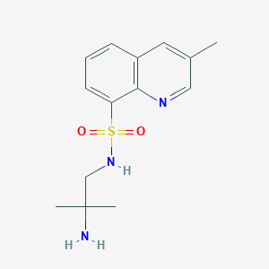 molecular formula C14H19N3O2S B6646426 N-(2-amino-2-methylpropyl)-3-methylquinoline-8-sulfonamide 
