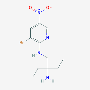 molecular formula C11H17BrN4O2 B6646435 1-N-(3-bromo-5-nitropyridin-2-yl)-2-ethylbutane-1,2-diamine 
