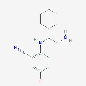 molecular formula C15H20FN3 B6646452 2-[(2-Amino-1-cyclohexylethyl)amino]-5-fluorobenzonitrile 