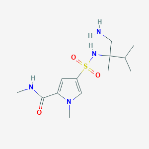 molecular formula C13H24N4O3S B6646465 4-[(1-amino-2,3-dimethylbutan-2-yl)sulfamoyl]-N,1-dimethylpyrrole-2-carboxamide 