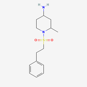 molecular formula C14H22N2O2S B6646483 2-Methyl-1-(2-phenylethylsulfonyl)piperidin-4-amine 