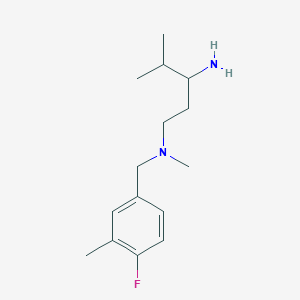 molecular formula C15H25FN2 B6646491 1-N-[(4-fluoro-3-methylphenyl)methyl]-1-N,4-dimethylpentane-1,3-diamine 