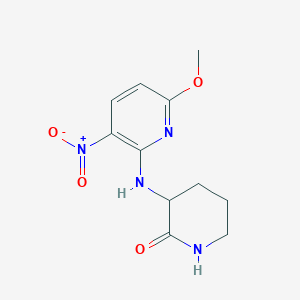 molecular formula C11H14N4O4 B6646501 3-[(6-Methoxy-3-nitropyridin-2-yl)amino]piperidin-2-one 