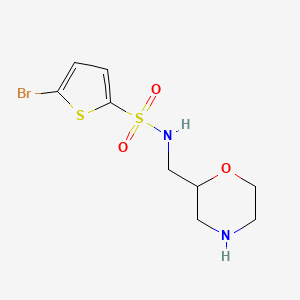 molecular formula C9H13BrN2O3S2 B6646510 5-bromo-N-(morpholin-2-ylmethyl)thiophene-2-sulfonamide 