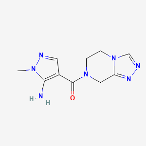 molecular formula C10H13N7O B6646512 (5-amino-1-methylpyrazol-4-yl)-(6,8-dihydro-5H-[1,2,4]triazolo[4,3-a]pyrazin-7-yl)methanone 