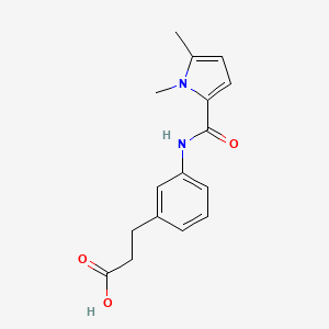 molecular formula C16H18N2O3 B6646527 3-[3-[(1,5-Dimethylpyrrole-2-carbonyl)amino]phenyl]propanoic acid 