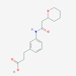 molecular formula C16H21NO4 B6646536 3-[3-[[2-(Oxan-2-yl)acetyl]amino]phenyl]propanoic acid 