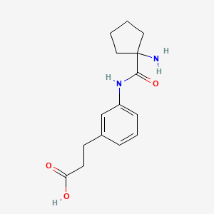 molecular formula C15H20N2O3 B6646544 3-[3-[(1-Aminocyclopentanecarbonyl)amino]phenyl]propanoic acid 