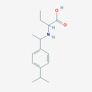 molecular formula C15H23NO2 B6646555 2-[1-(4-Propan-2-ylphenyl)ethylamino]butanoic acid 