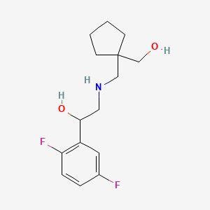 molecular formula C15H21F2NO2 B6646557 1-(2,5-Difluorophenyl)-2-[[1-(hydroxymethyl)cyclopentyl]methylamino]ethanol 