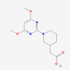 molecular formula C13H19N3O4 B6646564 2-[1-(4,6-Dimethoxypyrimidin-2-yl)piperidin-3-yl]acetic acid 