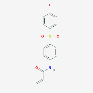 molecular formula C15H12FNO3S B6646575 N-[4-(4-fluorophenyl)sulfonylphenyl]prop-2-enamide 