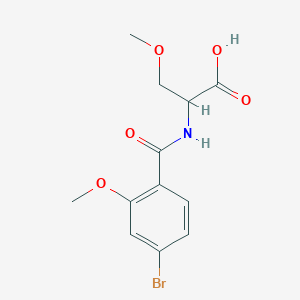 molecular formula C12H14BrNO5 B6646585 2-[(4-Bromo-2-methoxybenzoyl)amino]-3-methoxypropanoic acid 