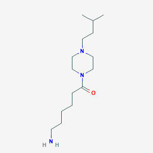 molecular formula C15H31N3O B6646593 6-Amino-1-[4-(3-methylbutyl)piperazin-1-yl]hexan-1-one 