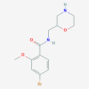 molecular formula C13H17BrN2O3 B6646594 4-bromo-2-methoxy-N-(morpholin-2-ylmethyl)benzamide 