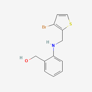 molecular formula C12H12BrNOS B6646612 [2-[(3-Bromothiophen-2-yl)methylamino]phenyl]methanol 