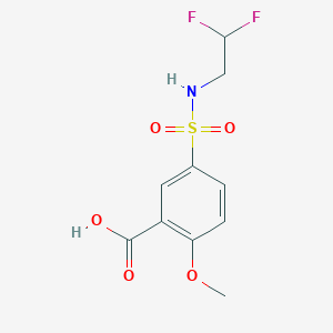 molecular formula C10H11F2NO5S B6646620 5-(2,2-Difluoroethylsulfamoyl)-2-methoxybenzoic acid 