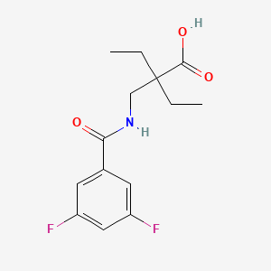 molecular formula C14H17F2NO3 B6646687 2-[[(3,5-Difluorobenzoyl)amino]methyl]-2-ethylbutanoic acid 